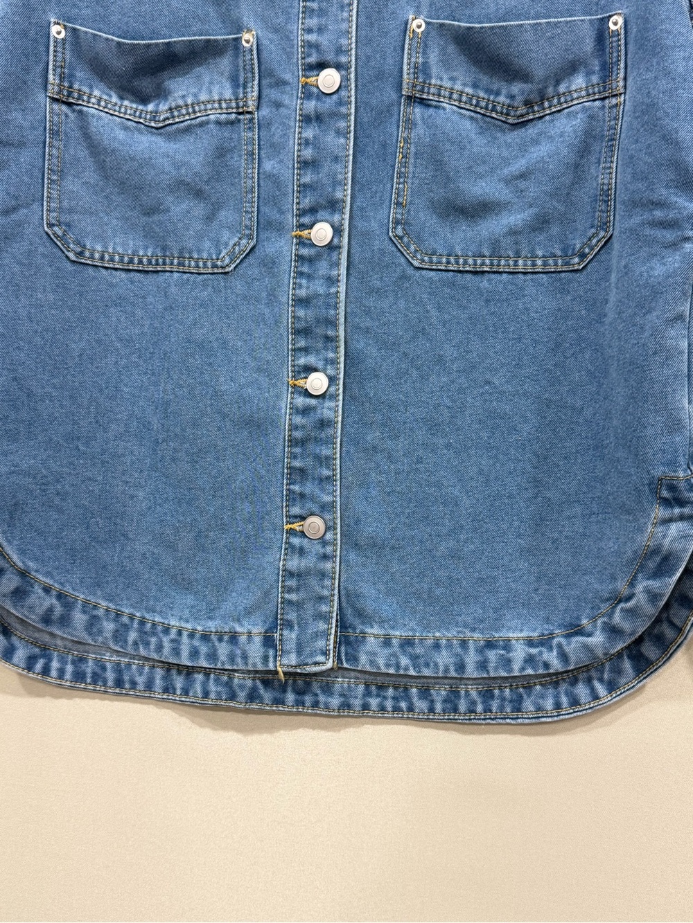 Blue Denim Jean Jacket with Chest Pockets - Classic Workwear Style - Picture 6 of 12